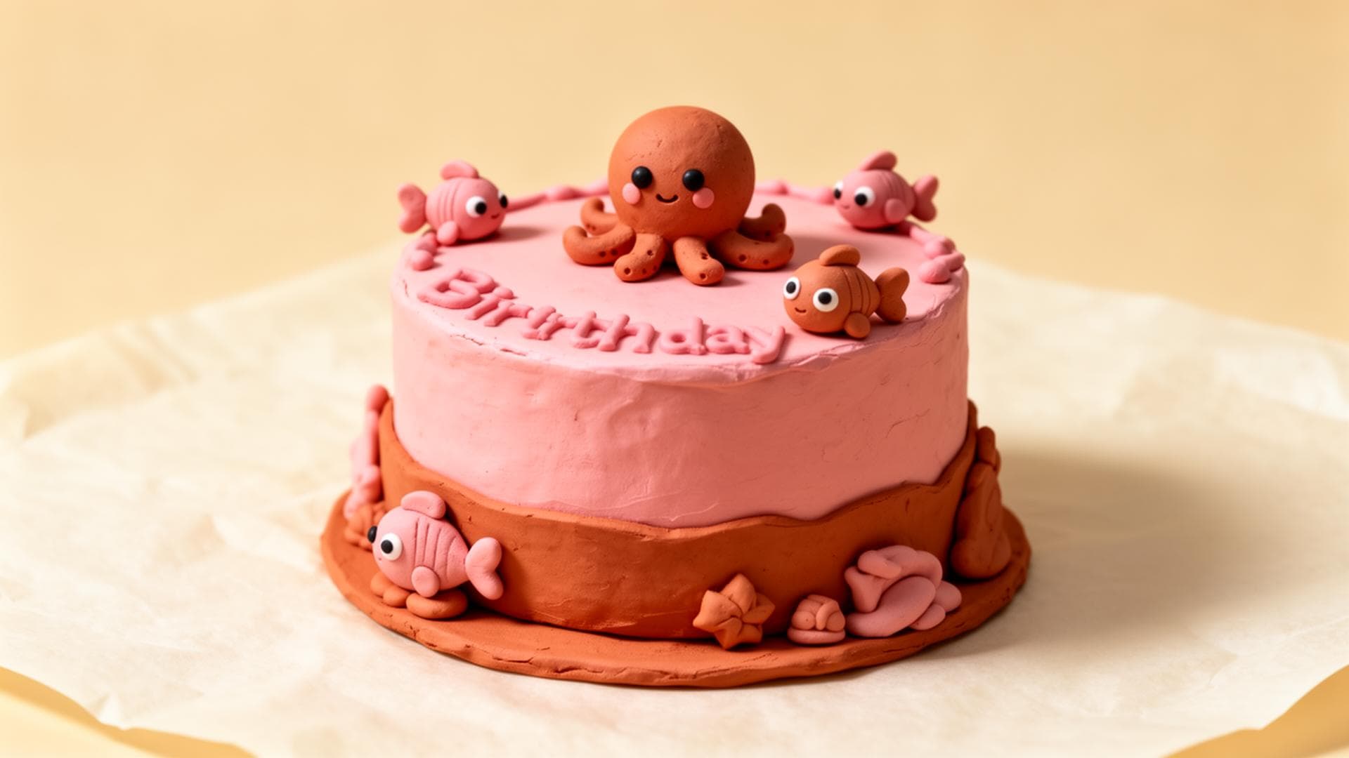 Beautiful claymation cake